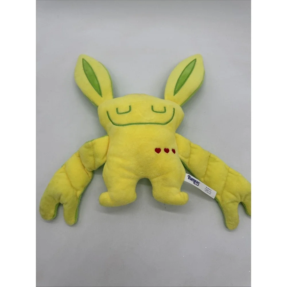 Bumpas Yellow Green Plush Stuffed Animal Animation Reversible Collectible